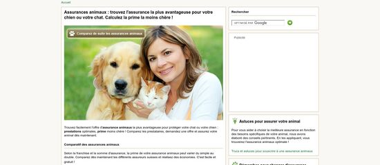 capture écran du site http://www.assurance-pour-animaux.ch/