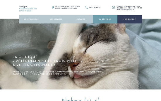 capture écran du site http://www.veterinairesdestroisvilles.fr/