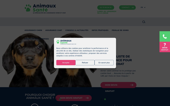 capture écran du site http://www.animauxsante.com/